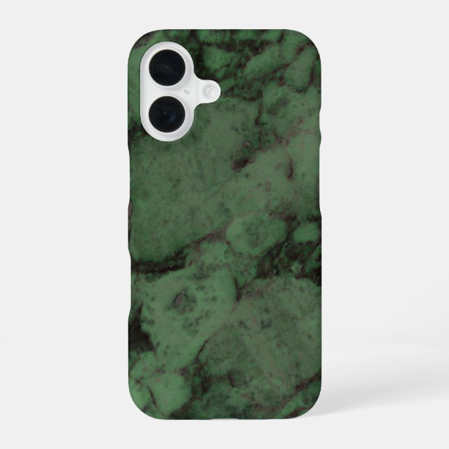 Dark Green Marble iPhone 16 Case (Back)
