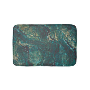 Dark green marble: luxurious texture. bath mat