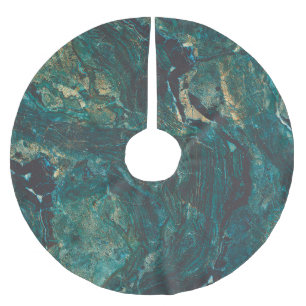 Dark green marble: luxurious texture. brushed polyester tree skirt