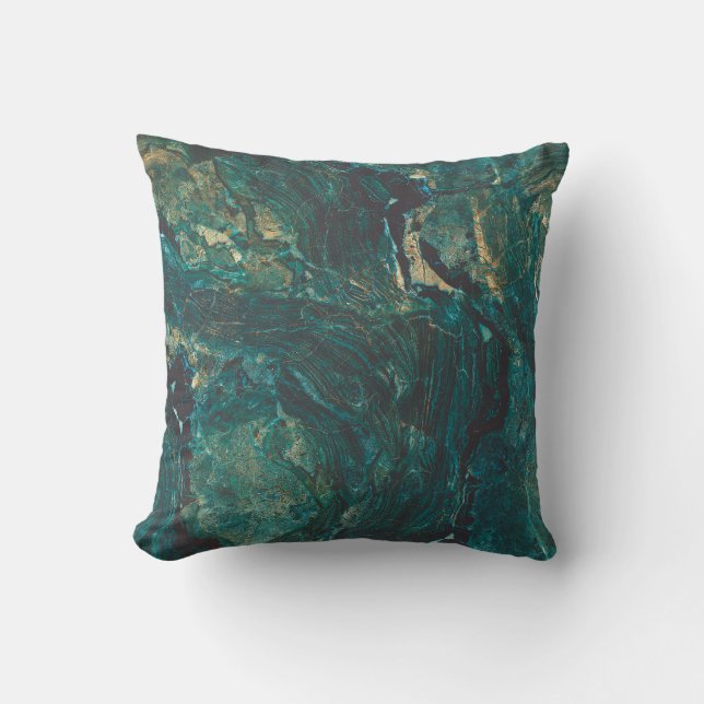 Dark green marble: luxurious texture. cushion (Front)