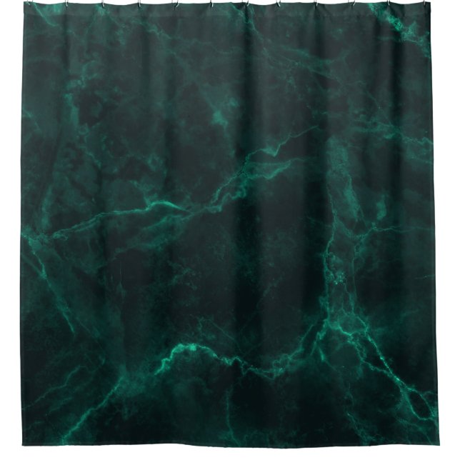 Dark green marble, seamless texture. shower curtain (Front)
