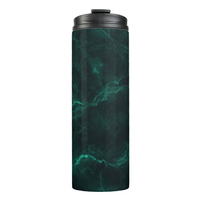 Dark green marble, seamless texture. thermal tumbler (Front)