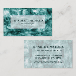 Dark Green Marble Texture Business Card