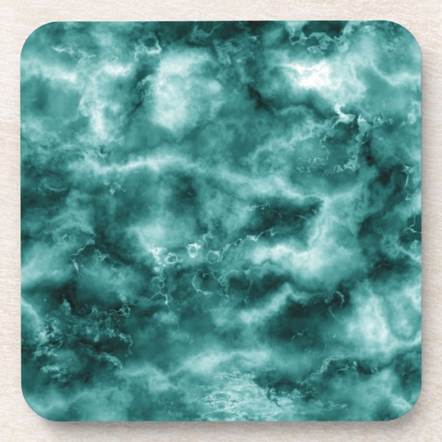 Dark Green Marble Texture Coaster (Front)