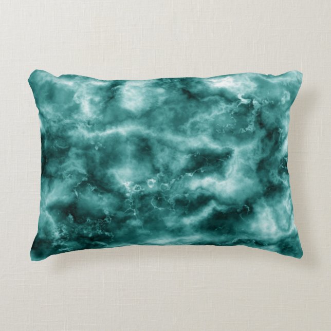 Dark Green Marble Texture Decorative Cushion (Front)
