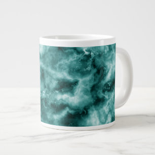 Dark Green Marble Texture Large Coffee Mug