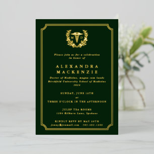 Dark Green MD Caduceus+Laurel Wreath Graduation