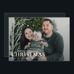 Dark Green Minimal First Christmas Family Photo  Holiday Card<br><div class="desc">Dark Green Minimal First Christmas Family Photo Holiday Card</div>