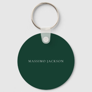 Dark Green Minimalist Plain Modern Aesthetic Look Key Ring