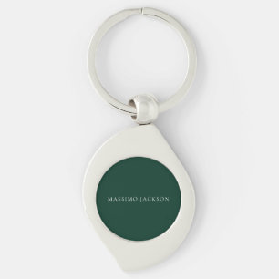 Dark Green Minimalist Plain Modern Aesthetic Look Key Ring