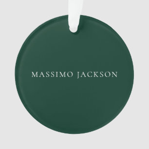 Dark Green Minimalist Plain Modern Aesthetic Look Ornament