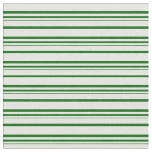 Dark Green & Mint Cream Stripes Pattern Fabric