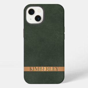 Dark green modern elegant name personalised iPhone 13 case