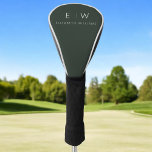 Dark Green Modern Minimalist Monogram Name  Golf Head Cover<br><div class="desc">Elevate your golf game and style with our Classic Elegant Modern Minimalist Monogram Golf Club Covers. Meticulously designed, these club covers seamlessly merge timeless sophistication with contemporary minimalism, making them a must-have accessory for any golfer. Crafted with precision and attention to detail, these club covers are more than just practical...</div>