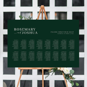 Dark Green Modern Seating Chart Find Your Seat