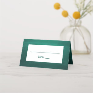 Dark green modern wedding. Simple elegant emerald Place Card