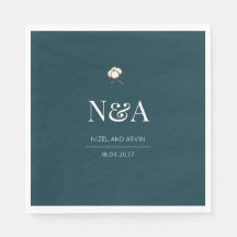 Dark Green Monochrome Minimalist Initials Modern