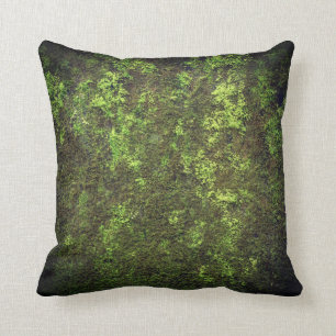Dark Green Moss Throw Pillow