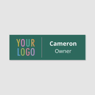 Dark Green Name Tag Company Logo Magnetic or Pin