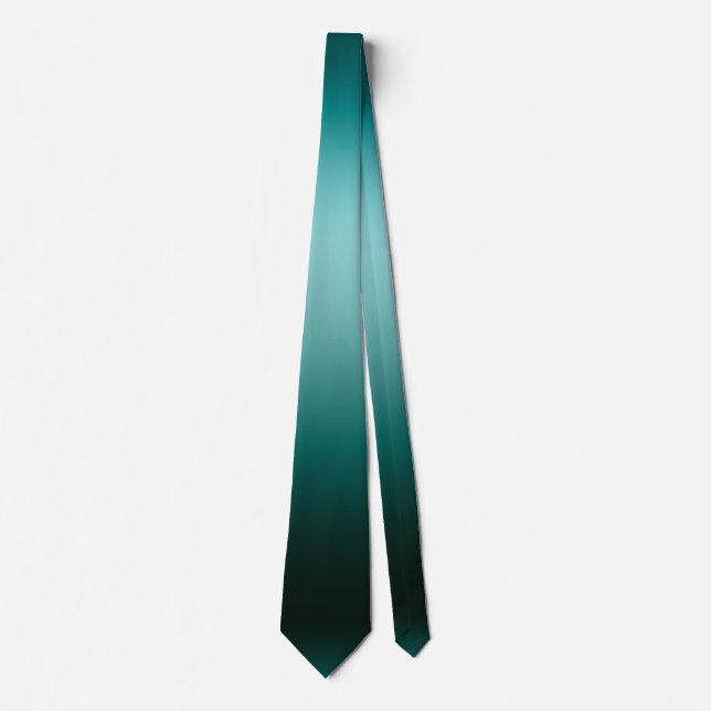Dark Green Ombre Gradient Mens Neck Tie (Front)