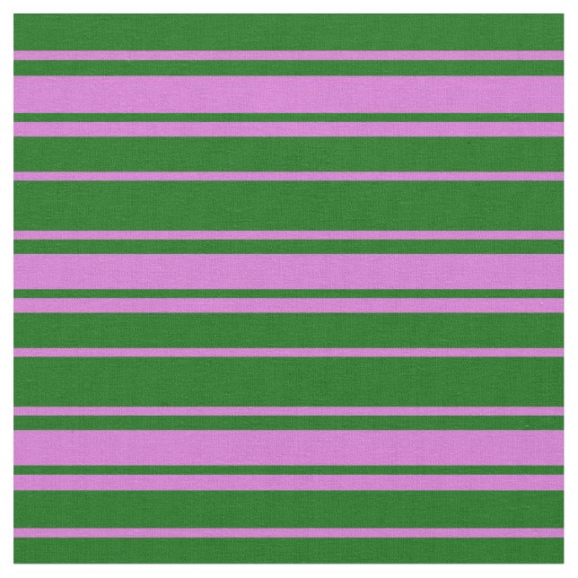 Dark Green & Orchid Lined Pattern Fabric (Close Up)