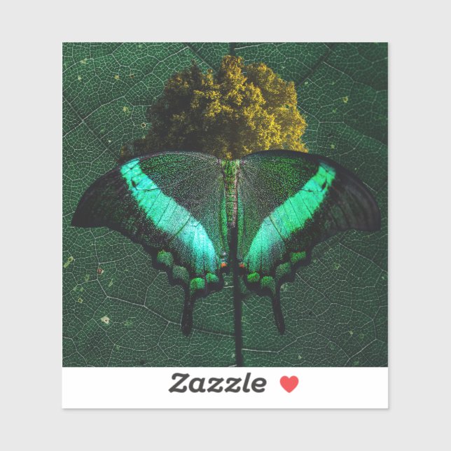 Dark Green Organic Insect Inspired Nature Art (Sheet)