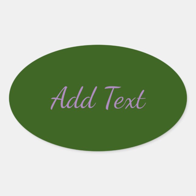 Dark Green  Oval Sticker (Front)