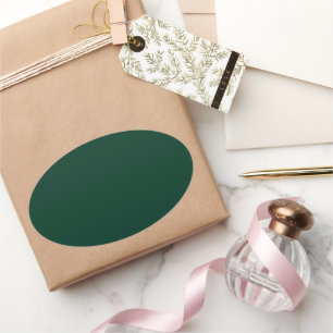 Dark Green Oval Sticker