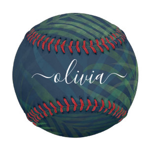 Dark green palms leaves pattern baseball