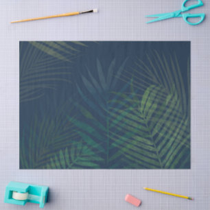 Dark green palms leaves pattern tissue paper