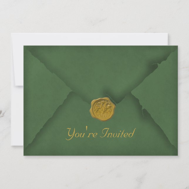 Dark Green Party Invitation (Front)