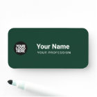 Dark Green Pin Name Tag or Magnetic with Logo