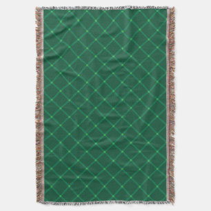 Dark green plaid contemporary pattern throw blanket