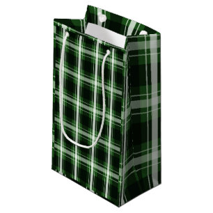 Dark Green Plaid Small Gift Bag