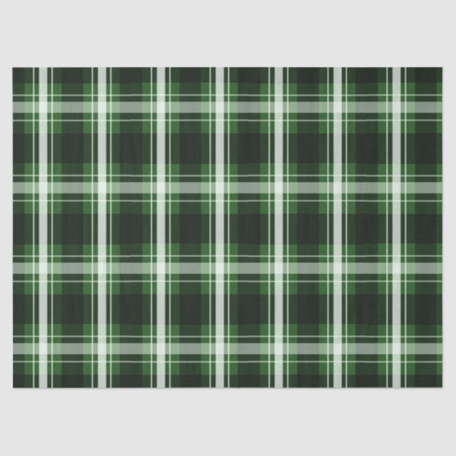 Dark Green Plaid Tissue Paper (Front)