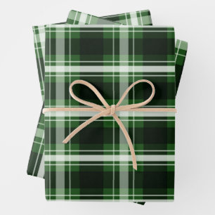 Dark Green Plaid Wrapping Paper Sheet