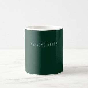 Dark Green Plain Elegant Casual Own Name Coffee Mug