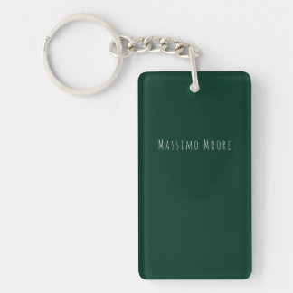 Dark Green Plain Elegant Casual Own Name Key Ring