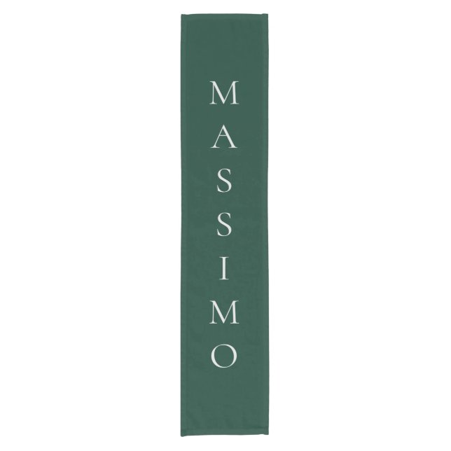 Dark Green Plain Elegant Casual Own Name Short Table Runner (Front)