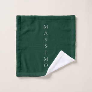 Dark Green Plain Elegant Casual Own Name Wash Cloth