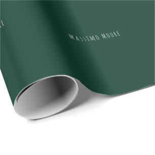 Dark Green Plain Elegant Casual Own Name Wrapping Paper