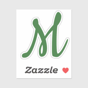 Dark Green Plain Elegant Modern Own Name Monogram