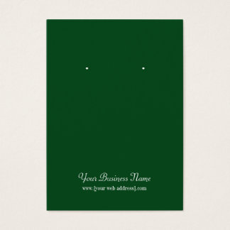 Dark Green Plain Simple Custom Earring Card