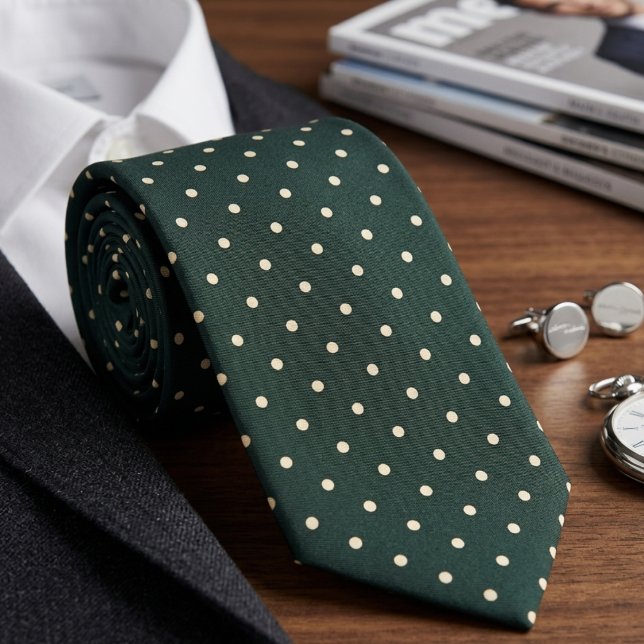 Dark Green Polka Dot Tie (Creator Uploaded)