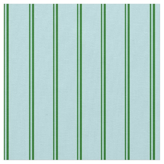 Dark Green & Powder Blue Coloured Stripes Fabric (Close Up)