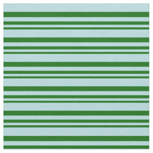 Dark Green & Powder Blue Coloured Stripes Fabric