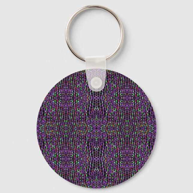 Dark Green-Purple Abstract Key Ring (Front)