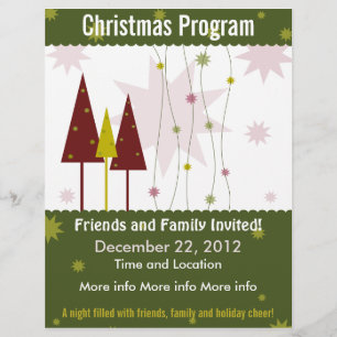 dark Green Retro Christmas Program Flyer