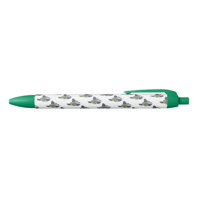 Dark Green Rose Writing Pen (Top)