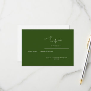 Dark Green RSVP Response Card